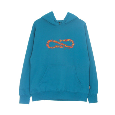 PROPAGANDA Felpa Leggera Cappuccio Uomo Logo Flame Hoodie Turquoise da uomo