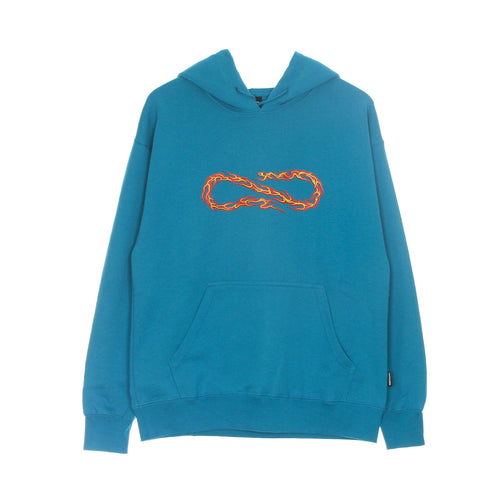 PROPAGANDA Felpa Leggera Cappuccio Uomo Logo Flame Hoodie Turquoise da uomo