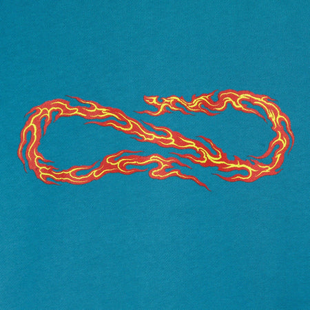 PROPAGANDA Felpa Leggera Cappuccio Uomo Logo Flame Hoodie Turquoise da uomo