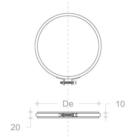 Fascetta di bloccaggio inox per tubi canna fumaria - 1pz