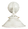 Biscottini Lampada applique a muro style Country in fusione di ottone patinato in bianco invecchiato L25XPR16XH17 cm Made in Italy