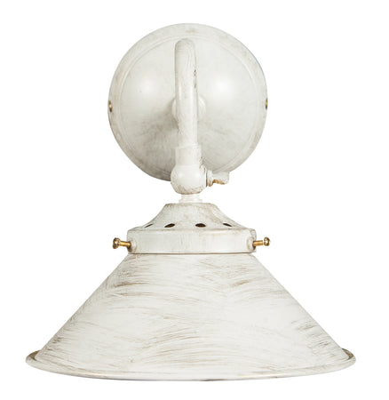 Biscottini Lampada applique a muro style Country in fusione di ottone patinato in bianco invecchiato L25XPR16XH17 cm Made in Italy