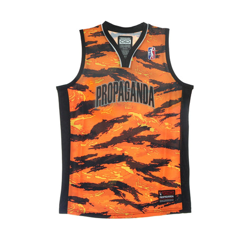 PROPAGANDA Canotta Tipo Basket Uomo Tiger Camo Basket Jersey Orange da uomo