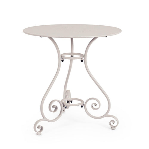 Tavolino tondo Etienne colorato in acciaio da giardino e bar per esterno