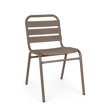 Sedia "David" struttura in acciaio colore cappuccino per interni ed esterni