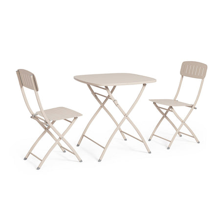 Set tavolo con 2 sedie "Bistrot" in acciaio verniciato per esterno