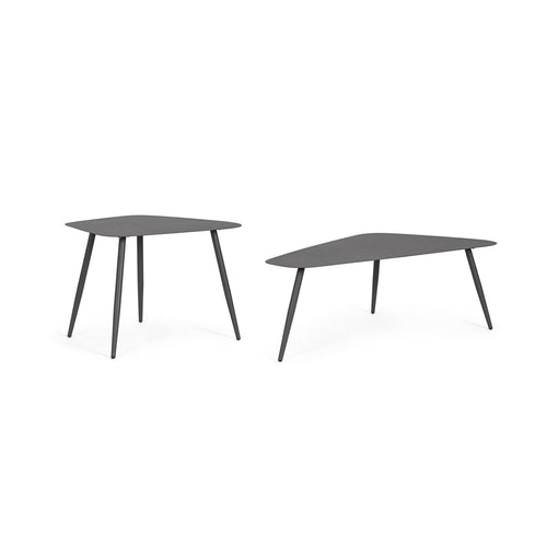 Tavolino Yvonne struttura in acciaio per esterno set da 2