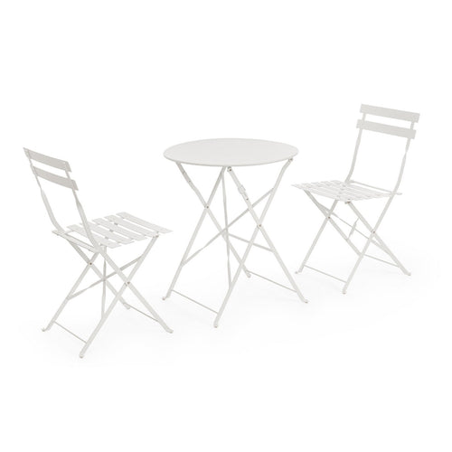 Set tavolo con 2 sedie Austin in acciaio verniciato a polvere per esterni