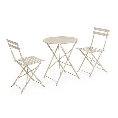 Set tavolo con 2 sedie Austin in acciaio verniciato a polvere per esterni