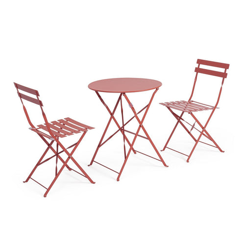 Set tavolo con 2 sedie Austin in acciaio verniciato a polvere per esterni