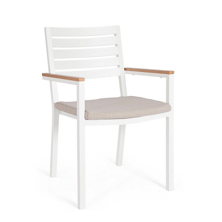 Sedia "Henna" struttura in alluminio con cuscino per interni ed esterni