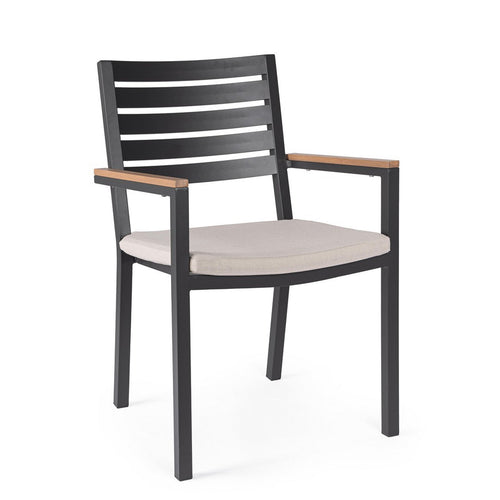 Sedia Henna struttura in alluminio con cuscino per interni ed esterni