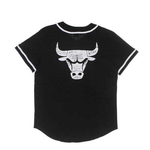 NEW ERA Casacca Bottoni Uomo Nba Distressed Logo Button Up Tee Chibul Black da uomo