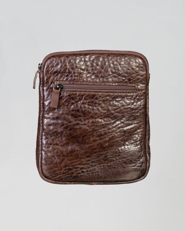 Thiago - Borsello da Uomo in Vera Pelle Testa di Moro Martellata