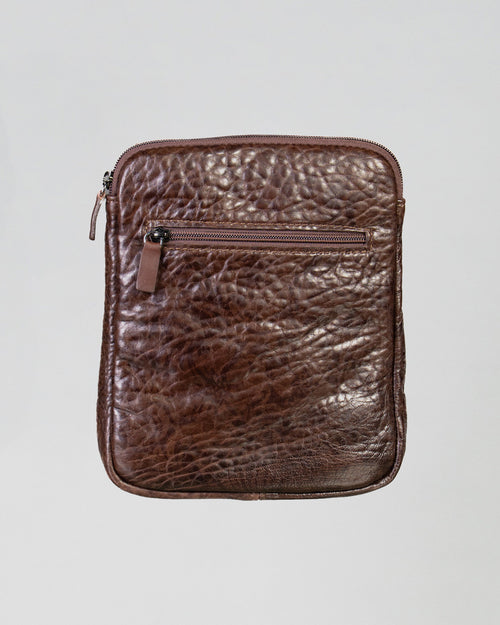 Thiago - Borsello da Uomo in Vera Pelle Testa di Moro Martellata