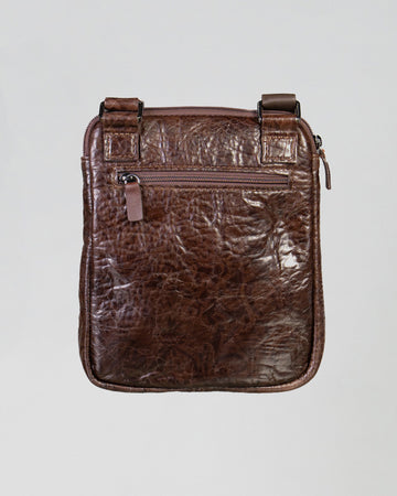 Thiago - Borsello da Uomo in Vera Pelle Testa di Moro Martellata