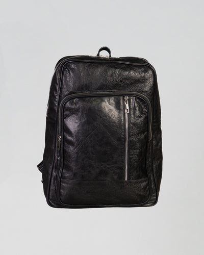 Catigliano - Zaino Nero In Vera Pelle