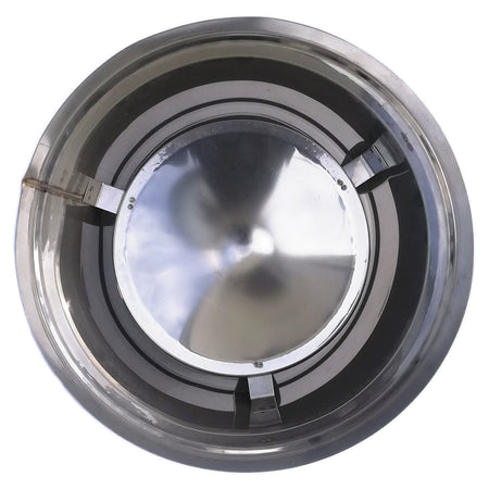 Fumaiolo da 140mm terminale veneto inox base tonda M maschio