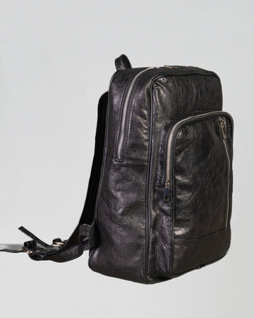 Catigliano - Zaino Nero In Vera Pelle