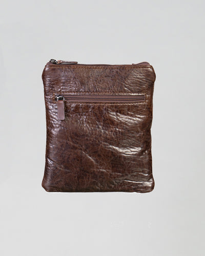 Thiago Bis - Borsello da Uomo in Vera Pelle Testa di Moro Martellata