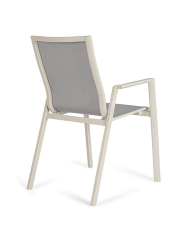 Sedia "Krion" struttura in alluminio con braccioli per interni ed esterni