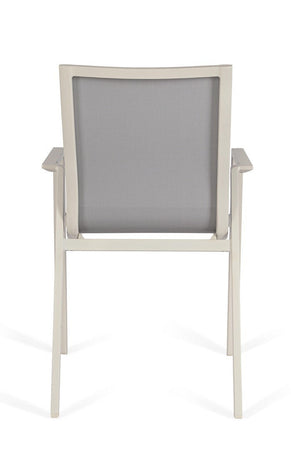 Sedia "Krion" struttura in alluminio con braccioli per interni ed esterni