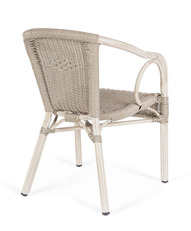 Sedia "Cala" struttura in alluminio con braccioli per interni ed esterni