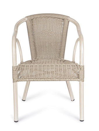 Sedia "Cala" struttura in alluminio con braccioli per interni ed esterni