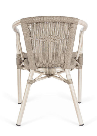 Sedia "Cala" struttura in alluminio con braccioli per interni ed esterni