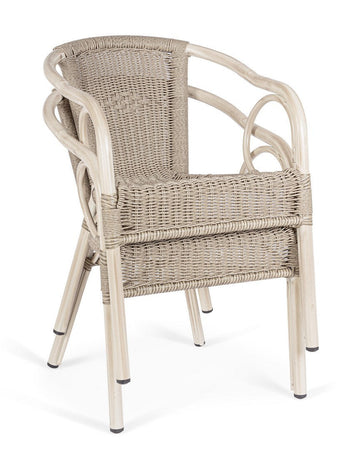 Sedia "Cala" struttura in alluminio con braccioli per interni ed esterni