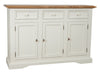 Biscottini Credenza Biscottini Shabby Country Chic Legno Massello Tiglio Bianco Anticato