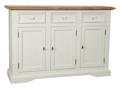 Biscottini Credenza Biscottini Shabby Country Chic Legno Massello Tiglio Bianco Anticato