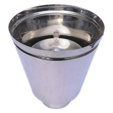 Fumaiolo da 250mm terminale veneto inox base tonda M maschio