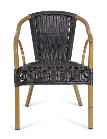 Sedia "Cala" struttura in alluminio con braccioli per interni ed esterni