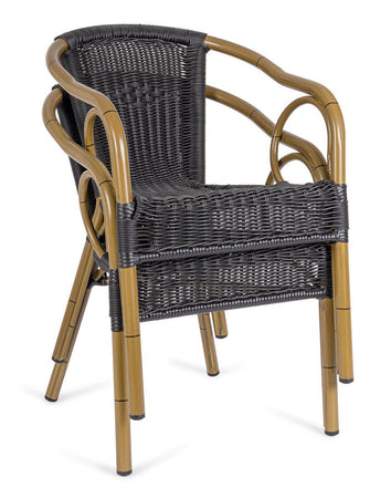 Sedia "Cala" struttura in alluminio con braccioli per interni ed esterni