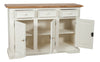 Biscottini Credenza Biscottini Shabby Country Chic Legno Massello Tiglio Bianco Anticato