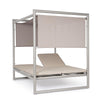 Lettino daybed Konnor baldacchino prendisole ad isola per giardino e piscina, reclinabile con tende
