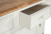 Biscottini Credenza Biscottini Shabby Country Chic Legno Massello Tiglio Bianco Anticato