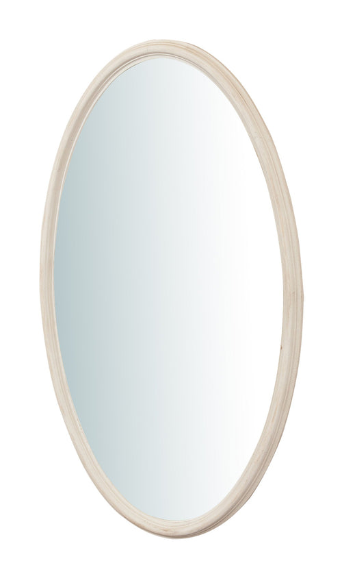 Biscottini Specchiera da parete verticale/orizzontale in legno finitura bianca anticata L72XPR4,5XH122 cm Made in Italy
