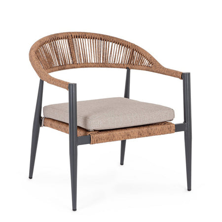 Poltrona "Jandia" in alluminio verniciato a polvere da giardino e veranda