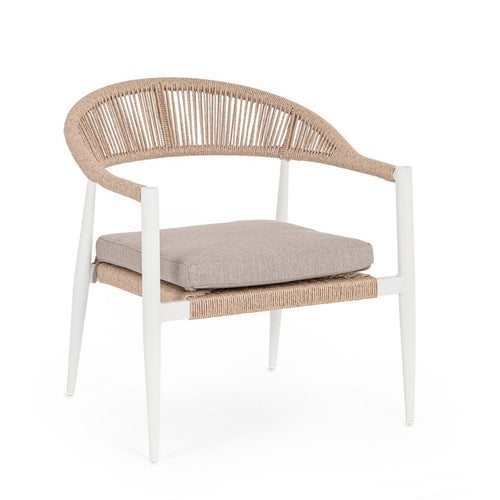 Poltrona Jandia in alluminio verniciato a polvere da giardino e veranda