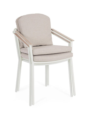 Set tavolo con 8 sedie "Ulises" in alluminio verniciato per interni