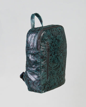 Isotta - Zaino da donna in vera pelle con Stampa Fantasia Verde