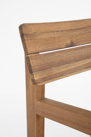 Sedia "Rodano" in legno di acacia con braccioli per interni ed esterni