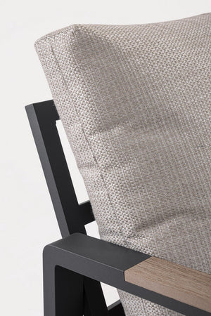 Salotto con poltrone e tavolino "Elna" struttura in alluminio per veranda e giardino