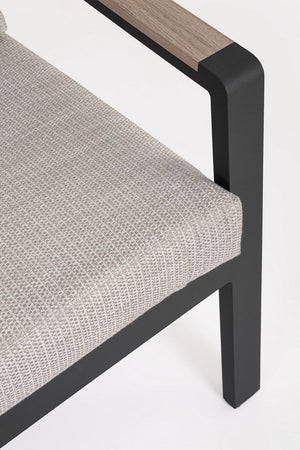 Salotto con poltrone e tavolino "Elna" struttura in alluminio per veranda e giardino