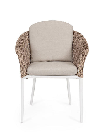 Sedia "Oceana" struttura in alluminio con cuscino per interni ed esterni