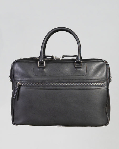 Plinio - Cartella Business Nera In Vera Pelle