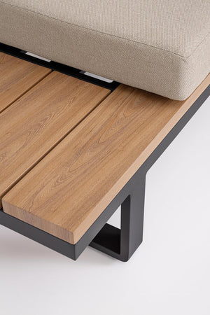 Salotto con poltrone e tavolino "Zelmar" struttura in alluminio per veranda e giardino