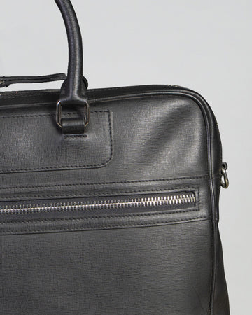 Plinio - Cartella Business Nera In Vera Pelle